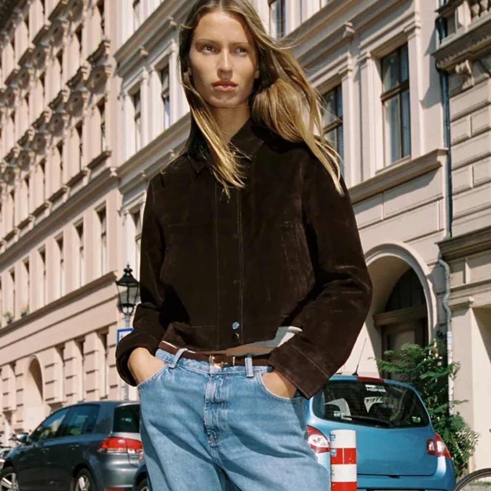 Zara suede jacket XS